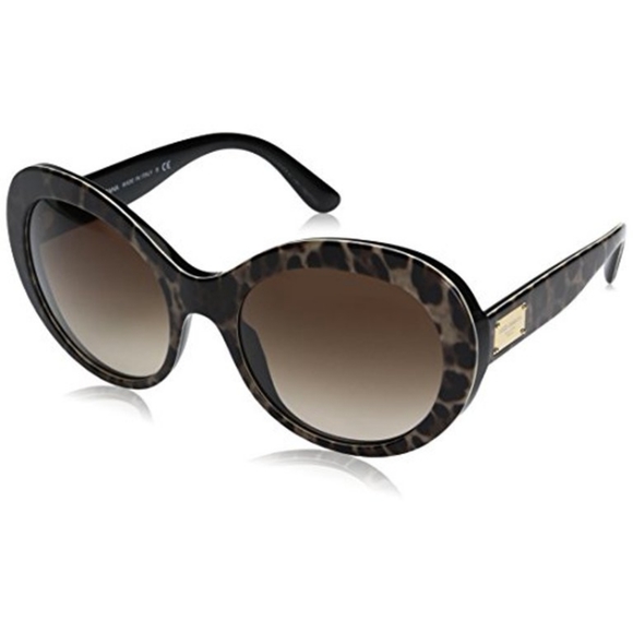 Dolce & Gabbana Women's Acetate Woman Round Sunglasses, Havana - Picture 1 of 10